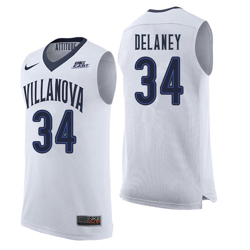 Men Villanova Wildcats #34 Tim Delaney College Basketball Jerseys Sale-White